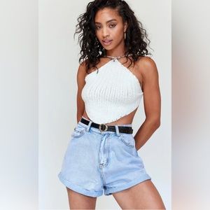 Baggy high waisted shorts - Pale Blue